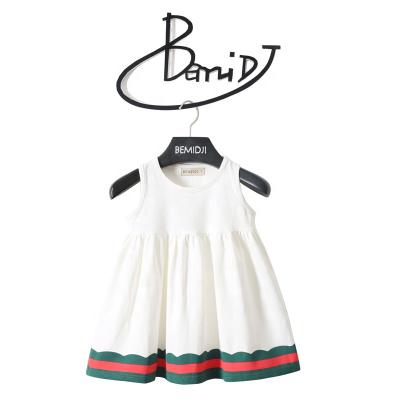 China New Cotton Collar Sunbath Girl Casual Simple Summer Children Skirt Breathable Princess Sleeveless Fresh Round Skirt Wholesale for sale