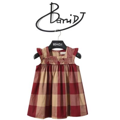 China Retro Breathable Collar Girl Princess Square Skirt In Sleeve Children's Fashion Western-style Dress Small Flying Dress for sale