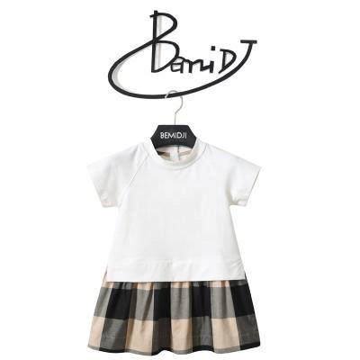 China Summer breathable girl dress casual short sleeves in small round collar princess skirt children wholesale BEMIDJI for sale