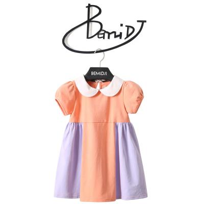 China Foreign Fashion Bemidji Summer Doll Collar Beau Princess Cotton Skirt Girl Dress Breathable Color Matching Style for sale