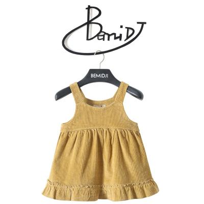 China Breathable kids corduroy strap-on dress spring and autumn style baby princess dress pure color children dress bemidji for sale