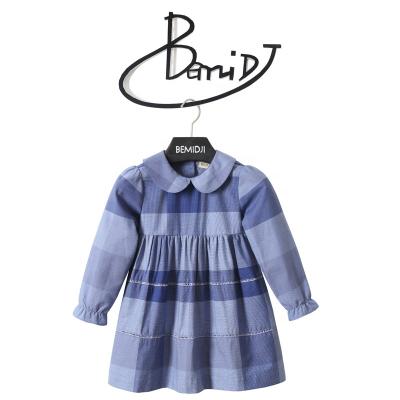 China Wholesale Children's Children's Long Sleeve Lapel Breathable Dress In Children's Girl's Princess Plaid Skirt Bemidji for sale