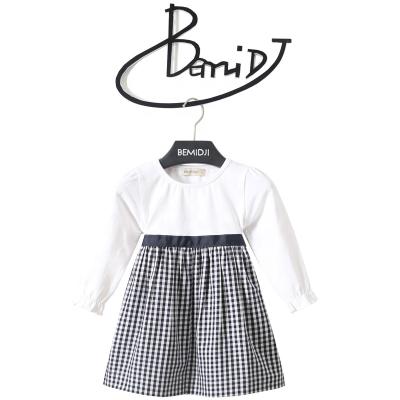 China Spring and autumn fashion cotton breathable style skirt children's round neck long sleeve girl's slim dress in the child princess skirt for sale