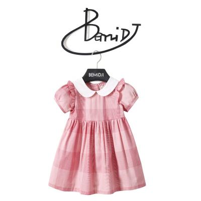 China Breathable soft and beautiful girls and cotton medium cool children summer dress children's simple short sleeve dress BEMIDJI for sale