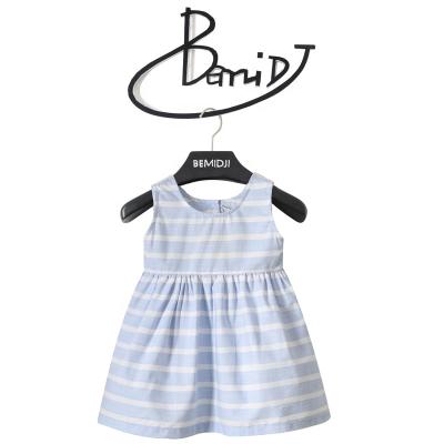 China Wholesale Breathable Backless Slim Dress Stripe Cotton Children's Summer Girl Children's Cute Sleeveless Cool Skirt Bemidji Princess for sale