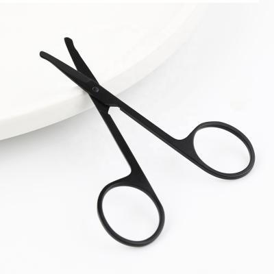 China Customized Safety Nose Vibrissa Professional Black 9cm Scissors Eco-Friendly for sale