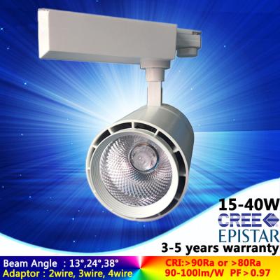 China 3/4 channel warm white 3000K 25W LED track light focus angle for gallery with 5 years warranty for sale