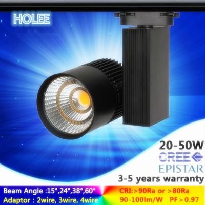 China silicon/switch dimming 35W 40W 45W 50W 15°/24°/38°/60° led track light 5 years warranty for sale