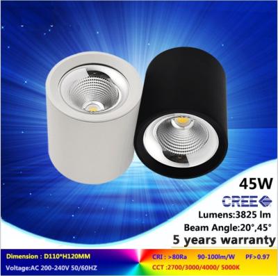 China AC85-265V 3000K/4000K 45W LED downlight CREE high lumens COB lighting fixture in Euro for sale