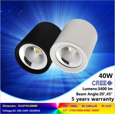 China 5000K/6000K 40W black or white LED downlight with high quality and lumens in low price for sale