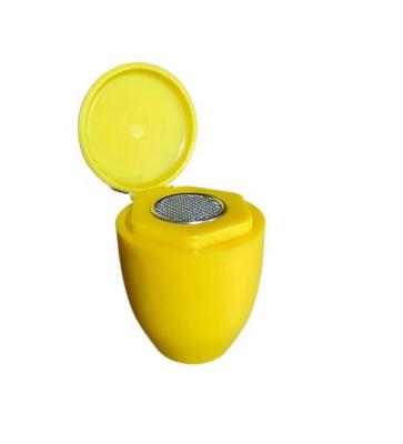 China Plastic Yellow Plastic Eyewash Spout Head With Flip Up Dust Proof Covers for sale