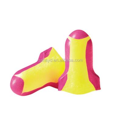 China Disposable Soft Ergonomic Bright Color Disposable T-Shaped Ear Plugs With Nylon Earplugs Cord for sale