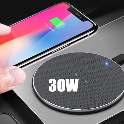 China Mobile Phone Tablet MP3 GPS 30W Qi Wireless Charger For iPhone 13 12 11 Pro Xs Max Mini X Xr Induction Fast Wireless Charging Pad For Samsung s8 s9 s10 note for sale