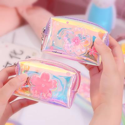 China 2021 Fashion Holographic Wholesale Makeup Pouch Travel Clear PVC Transparent Cosmetic Bags for sale