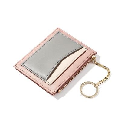 China None 2021 New Models OEM Women's PU Wallet Ladies Mini Clips Wallet With Keychain Short Wallet Woman for sale