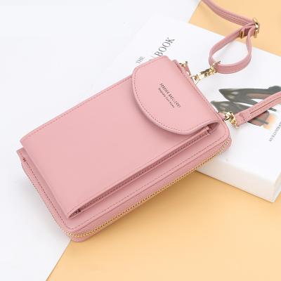 China Waterproof Cheap Fashionable Girls Wallet Ladies Mini Pocket Wallet Mobile Phone Shoulder Bag Wallet For Women for sale