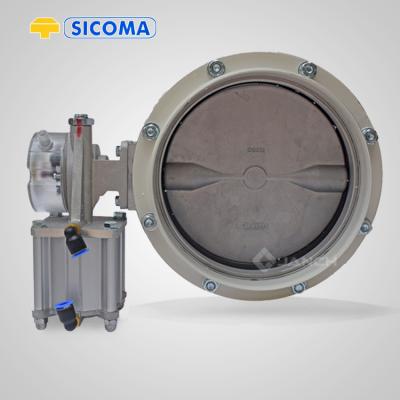 China Flange Ends Butterfly Valve For Cement Silo Hopper Bins SICOMA Ductile Iron Valve Disc for sale