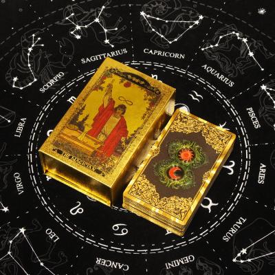 China New Arrival Plastic Tarot Cards Gold Plated Waterproof Custom Tarot Cards Color Printing Tarot Deck for sale