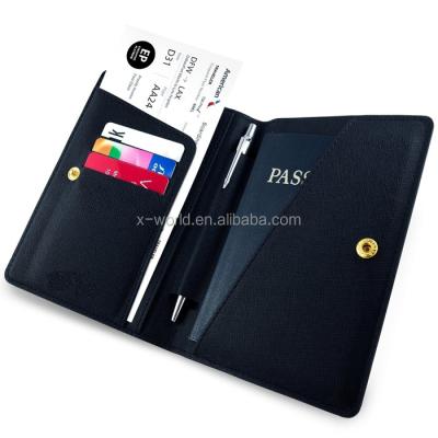 China Other PU Passport Holder Protective Travel Passport Sleeve Cover Securely For Business Cards, Credit Cards, Boarding Passes And Notes for sale