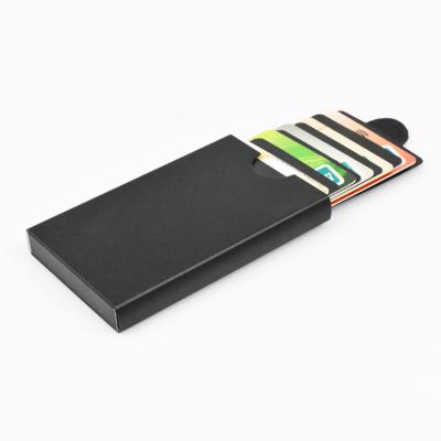 China Simple Leather Dress Style RFID Credit Card Holder Can Hold 6 Cards for sale