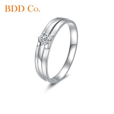 China Romantic Men's Rings 18k Solid Gold Natural Diamond Engagement Ring Jewelry High Quality Couples Ring for sale