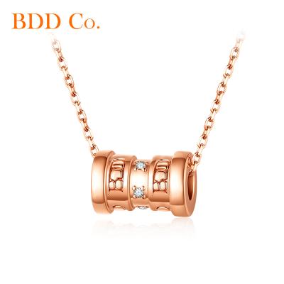 China Office/Career Original Design Custom Made 18k Rose Gold Charms Pendant Necklace with Diamond for Women Jewelry Gift for sale