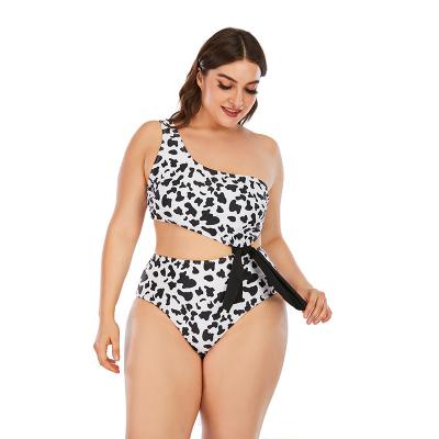 China New Design Deer Inspiration Antibacterial Footprints High Waist Plus Size Bikini Set Brazilian Holiday Swimwear for sale