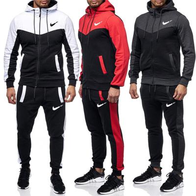 China Autumn Winter Sports Suit With Pocket QUICK DRY Casual Trend Plus Size MenHooded Jacket Loose Pants Two Piece Set for sale