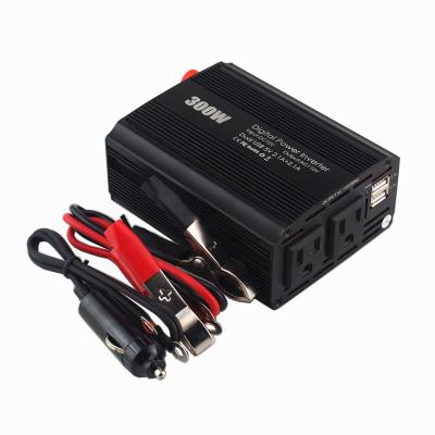 China 300W Car Inverter DC12V AC110v 220v Inverter Power Inverter Car Adapter With Charger 120*97.5*53mm for sale