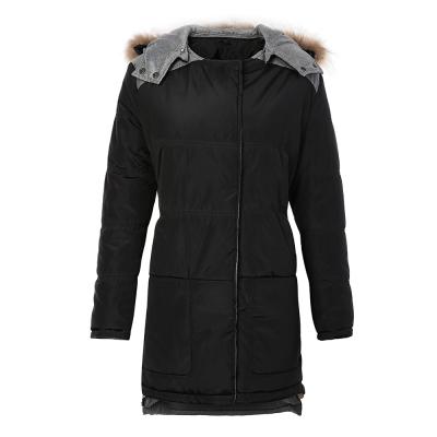 China ODM&OEM Sustainable Lady's Medium Length Color Woolen Collar Warm Cotton-Padded Collar Jacket for sale