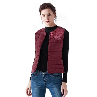 China Sustainable Hot Sale Good Quality Women Stripper Warm Down Vest Light Weight for sale