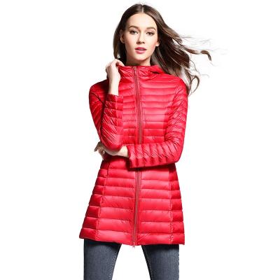 China Factory direct high quality breathable winter coat bomber women outdoor QUICK DRY light mid length down jacket for sale