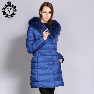 China ODM&OEM Sustainable Women's Winter Cotton-Padded Coat With Long Loose Fur Collar Down The Cotton-Padded Jacket for sale