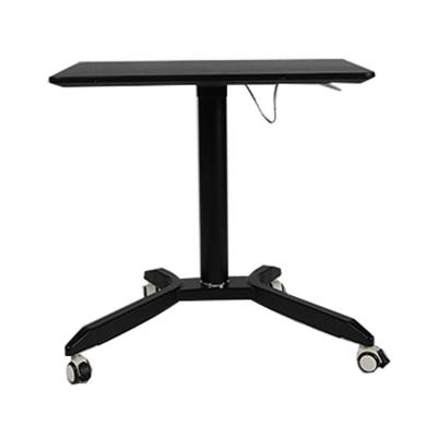 China (Size) 25.6 X 18.9 Inch Portable Black Pneumatic Adjustable Height Locking Casters Standing Laptop Rolling Desk For Home Office for sale