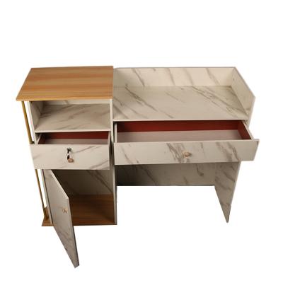 China Modern Stylish Modern Furniture Popular Product Customized Retail Store Marble Information Cashier Front Desk Counter Reception Desk for sale