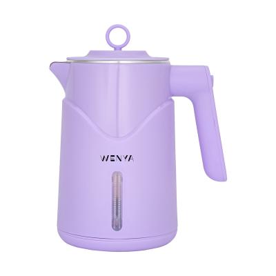 China 360 Degree Low Color Rotation Style Electric Kettle 1.7Ldouble Wall Two Layers Kettle Water Kettles for sale