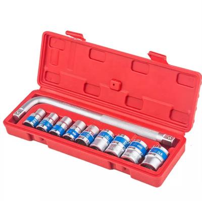 China Car Tool Kit 10PCS 1/2 Inch High Quality Chrome Vanadium Socket Wrench Set Tool Kit for sale