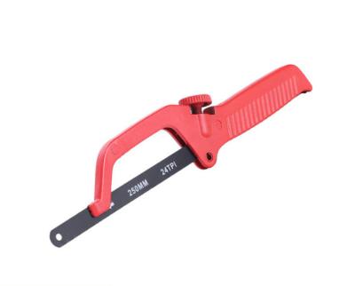 China Mini hacksaw wood frame aluminum handle with soft handle hss hacksaw blade for sale