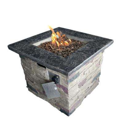 China GRC Pit Table Stored Propane Fire with Cultured Stone Look for sale