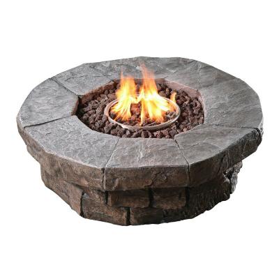 China Stored Nature Stone Look Outdoor Propane Fire Pit for sale