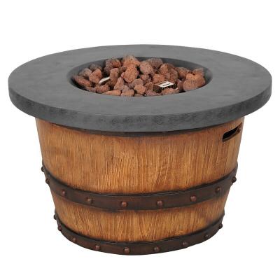 China The Outdoor Concrete Propane Fire Stocked Pit Table Wood Look for sale