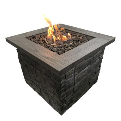 China Stored Propane Fire Pit Table with Cultured Stone Look for sale