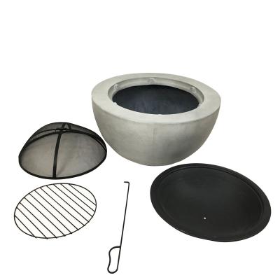 China Good Quality Modern Gray Round Pit Fire Pit Stocked Outdoor Garden Furniture for sale