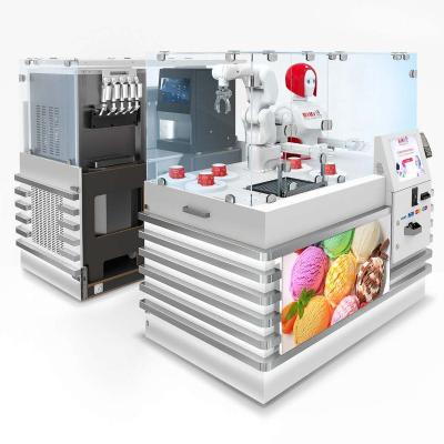 China Bakery LEDbow AI Automatic ice cream beverage vending machine robot KIKI for sale