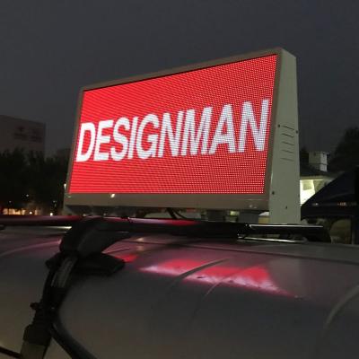 China Car roof Full color P4 double-sided  Car roof LED display with OTA management platform for sale