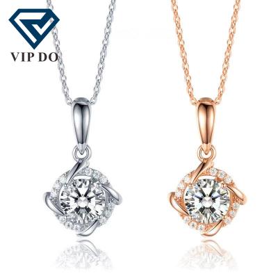 China Romantic Customize 18K Gold AU750 Lab Diamond D-FL-3EX 8 Heart 8 Arrows Around Moissanite Windmill Style Women Necklace Jewelry for sale