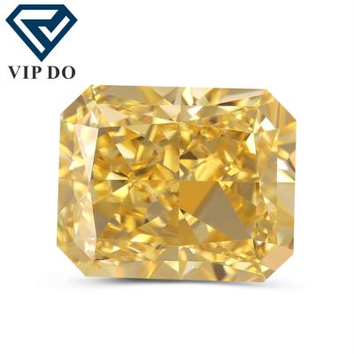 China Fracture filling GRA octagon ice princess cut light gold yellow moissanite loose color moissanite diamonds octagon princess cut gems for sale