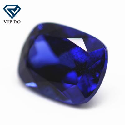 China Shimmer 5*7mm-10*12mm Cushion Shape Brilliant Cut Sapphire Color Grow Loose Gemstone Synthetic Cushion Cut Lab Created Sapphire Gem for sale