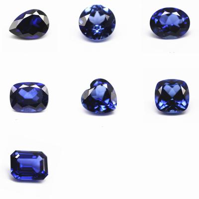 China Wholesale Sparkle Round Oval Shape Sapphire Marquis Heart Pear Blue Color Grow Synthetic Loose Gems Lab Created Sapphire Gems for sale