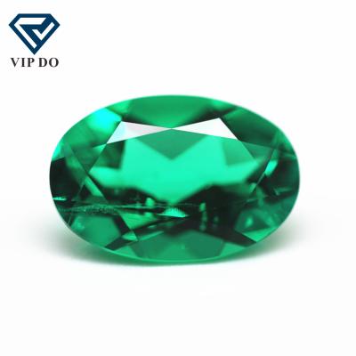 China Shimmer 2*4mm-10*14mm Cut Shape Oval Faceted Green Green Color Grow Loose Gemstones Synthetic Oval Cut Lab Created Green Gems for sale